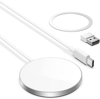Magnetic Wireless Charger, Wireless Charging Pad Compatible with Magsafe Charger for Iphone 14/14 Pro/14 Plus/14 Pro Max/Iphone 13/13 Mini/13 Pro/13 Pro Max,Airpods,Mag Charger-Sliver